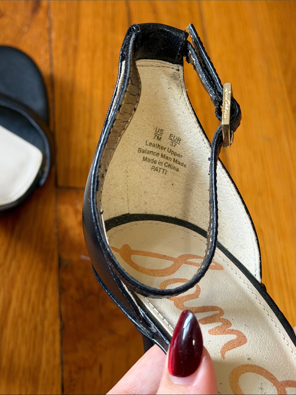 Sam Edelman Black Leather Patti Stiletto Sandals - Picture 3 of 5